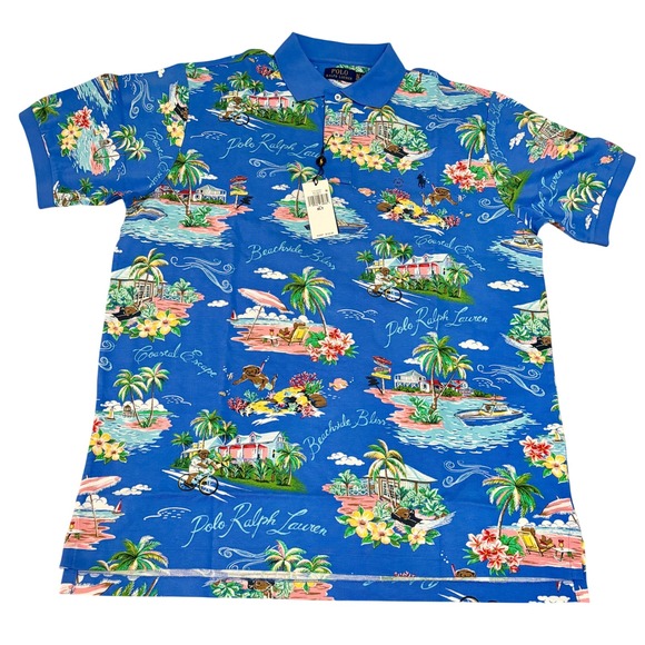 Polo Ralph Lauren Other - Polo Ralph Lauren Polo Shirt Mens XLT Blue Polo Bear Beachside Preppy Bliss